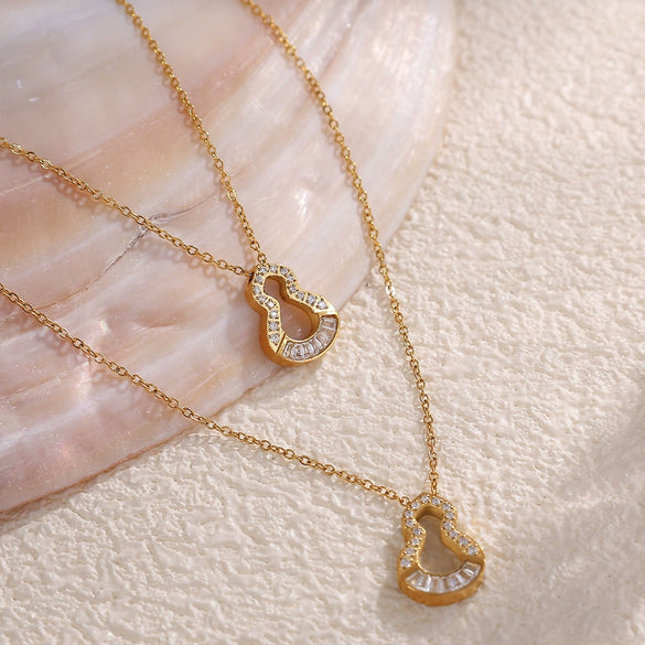 Women's 316L Stainless Steel Gourd Necklace With Electroplating
