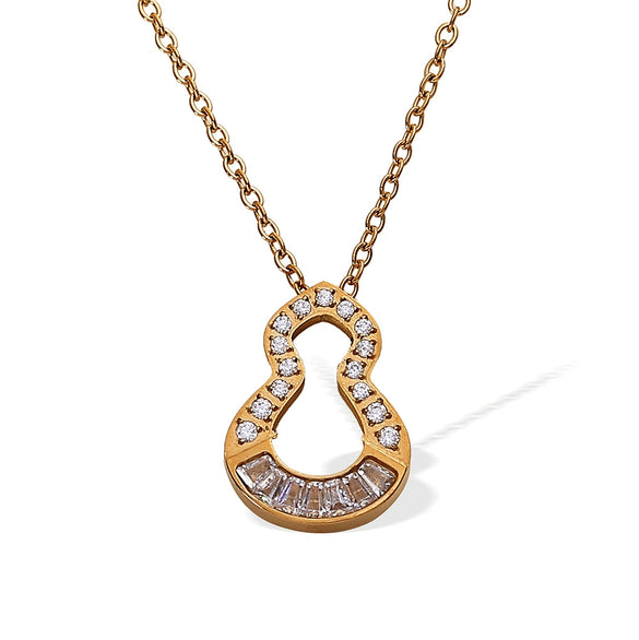 Women's 316L Stainless Steel Gourd Necklace With Electroplating