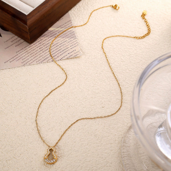 Women's 316L Stainless Steel Gourd Necklace With Electroplating