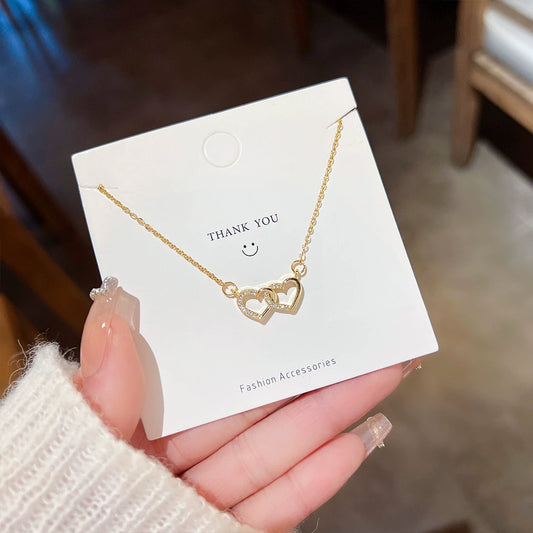 Women's Stainless Steel Heart Clavicle Chain Pendant Necklace