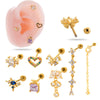 Women's Titanium Steel Heart Pattern Electroplated Piercing Earrings