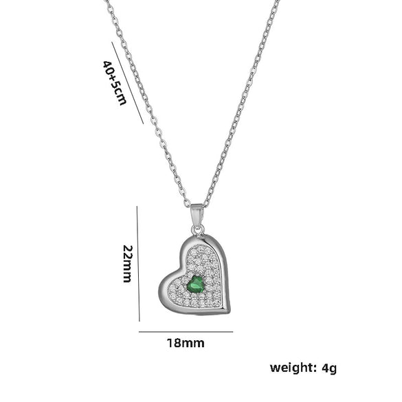 Women's Titanium Steel Heart Shape Geometric Exquisite Electroplating Pendant Necklace Ochain