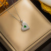 Women's Titanium Steel Heart Shape Geometric Exquisite Electroplating Pendant Necklace Ochain