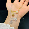 Women's Titanium Steel Heart Shape Light Luxury Geometric O Chain Clavicle Chain Jewelry With Diamond Tree Pin