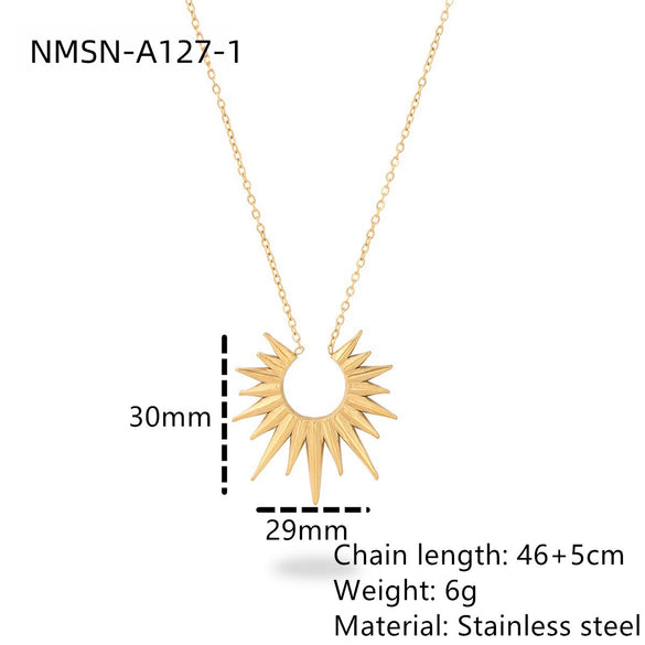 Women's Titanium Steel Heart Shape Minimalist Geometric Electroplated Pendant Necklace