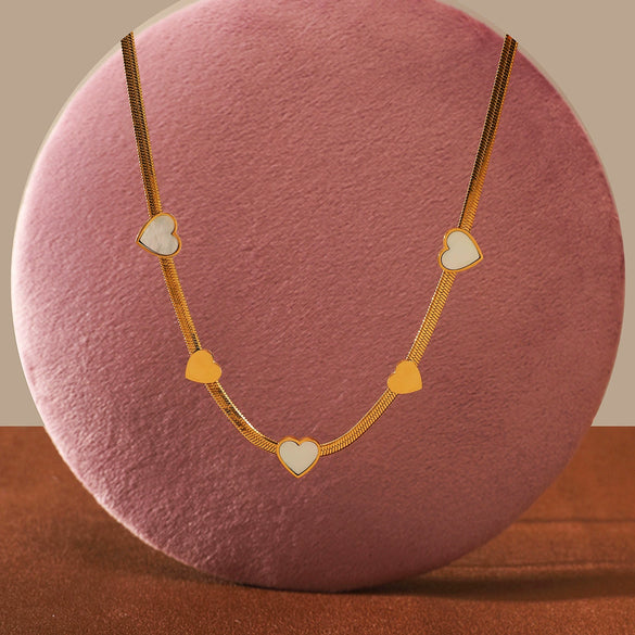 Women's Titanium Steel Heart Shape Minimalist Geometric Electroplated Pendant Necklace