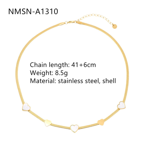 Women's Titanium Steel Heart Shape Minimalist Geometric Electroplated Pendant Necklace
