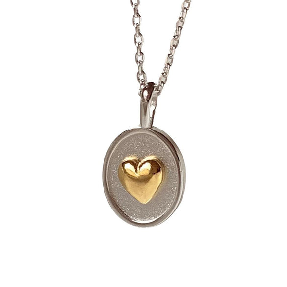 Women's Titanium Steel Heart Shape Pendant Necklace With Furnace Vacuum Plating