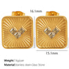 Women's 316L Stainless Steel Heart Shaped Inlaid Zircon Jewelry Set Earrings Necklace With Electroplating And Fashion Geometric Style