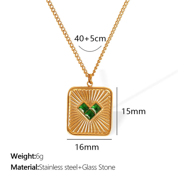 Women's 316L Stainless Steel Heart Shaped Inlaid Zircon Jewelry Set Earrings Necklace With Electroplating And Fashion Geometric Style