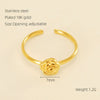 Women's 316L Stainless Steel Heart Shaped Micro Inlaid Zircon Adjustable Ring