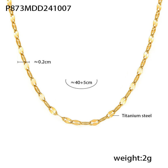 Women's Titanium Steel Heartshaped Handinlaid Zircon Doublelayer Clavicle Necklace Bracelet Set Pvd Electroplated Gold Color Preservation Light Luxury Style