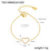 Women's 316L Stainless Steel Heartshaped Zircon Doublelayer Clavicle Necklace Bracelet Suit Pvd Electroplated True Gold Color Preservation Light Luxury Style