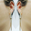 Women's 316L Stainless Steel High Grade Zircon Inlaid Earrings With Rhombus And Geometric Patterns