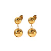 Women's Titanium Steel Hollow Ball Geometric Electroplated Earrings