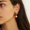 Women's Titanium Steel Hollow Ball Geometric Electroplated Earrings