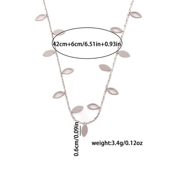 Women's Titanium Steel Hollow Leaves Necklace Electroplated Regular Chain Highend Niche Design