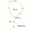 Women's Titanium Steel Hollow Oval Tassel Necklace And Bracelet Set Geometric O Chain Electroplated Simple Jewelry
