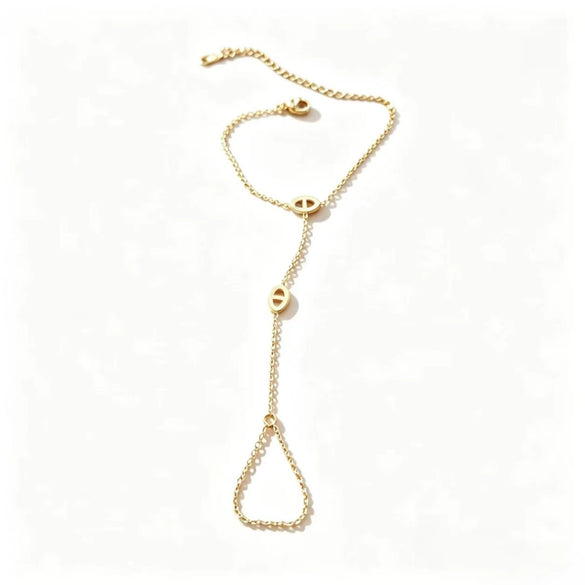 Women's Titanium Steel Hollow Oval Tassel Necklace And Bracelet Set Geometric O Chain Electroplated Simple Jewelry