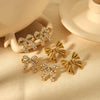 Women's Titanium Steel Inlaid Rhinestone Bow Earrings