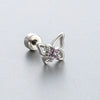 Women's Titanium Steel Inlaid Zircon Bow Pattern Ear Nails