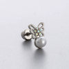 Women's Titanium Steel Inlaid Zircon Bow Pattern Ear Nails