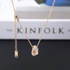 Women's Titanium Steel Interlocking Double Ring Pendant Necklace With O Chain Electroplated Minimalist Geometric Clavicle Chain Fashion Jewelry