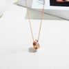 Women's Titanium Steel Interlocking Double Ring Pendant Necklace With O Chain Electroplated Minimalist Geometric Clavicle Chain Fashion Jewelry
