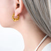 Women's Titanium Steel Irregular Geometric Electroplated Earrings