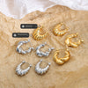 Women's Titanium Steel Irregular Geometric Electroplated Earrings
