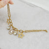 Women's 316L Stainless Steel Jewelry Fashion Allmatch Geometric Fourleaf Clover Electroplated Sticky Drill Bracelet With Pearl