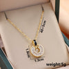Women's Titanium Steel Jewelry Geometric Microinlaid Zirconium Ring Design Electroplated Clavicle Chain