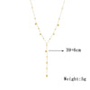 Women's Titanium Steel Jewelry Necklace With Long Tassel Ball Gold Bead Pendant Electroplated In Fashionable And Simple Style