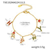 Women’s Titanium Steel Jewelry Set With Enamel Glaze Earrings Necklace And Bracelet Simple Electroplated Design