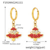 Women’s Titanium Steel Jewelry Set With Enamel Glaze Earrings Necklace And Bracelet Simple Electroplated Design