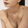 Women’s Titanium Steel Jewelry Set With Enamel Glaze Earrings Necklace And Bracelet Simple Electroplated Design