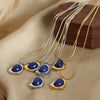 Women's Titanium Steel Jewelry Set With French Arc Triangle Earrings And Pendant Necklace Inlaid With Natural Stone And Electroplating Design