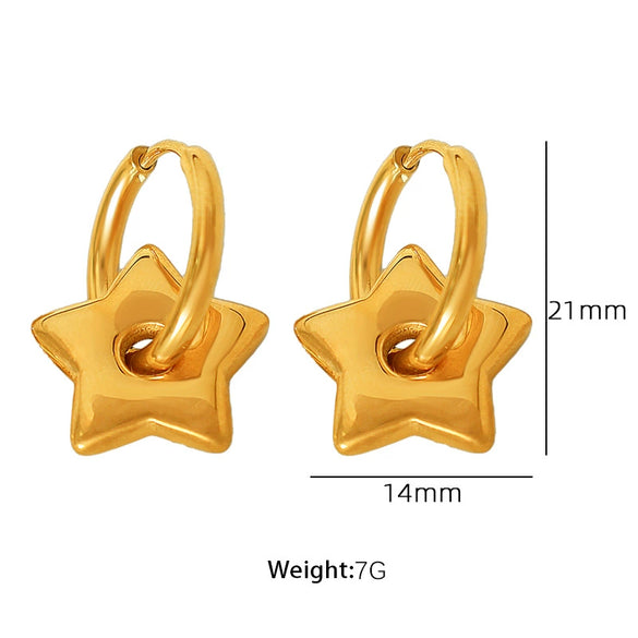 Women's 316L Stainless Steel Jewelry Set With Fresh Style Featuring Star Heart Pattern And Electroplating Treatment