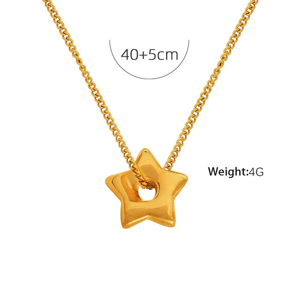 Women's 316L Stainless Steel Jewelry Set With Fresh Style Featuring Star Heart Pattern And Electroplating Treatment