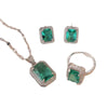 Women's Titanium Steel Jewelry Set With Geometric Pattern And Mixed Gem Inlaid Simple Light Luxury Style Electroplated