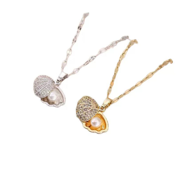 Women's Titanium Steel Jewelry With Animal Zodiac Pattern O Word Chain And Mixed Gemstone Pendant Electroplated