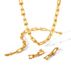 Women's Titanium Steel Jewelry With Geometric Pattern And Ushaped Horseshoe Buckle Electroplated