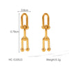 Women's Titanium Steel Jewelry With Geometric Pattern And Ushaped Horseshoe Buckle Electroplated
