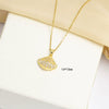 Women's Titanium Steel Jewelry With Shell Gemstones Electroplating Niche Design O Word Chain Collarbone Necklace