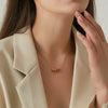 Women's Titanium Steel Letter Pendant Necklace With Square Alphabet Charm Electroplated Ball Chain Clavicle Jewelry