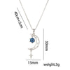 Women's Titanium Steel Light Luxury Blue Star Moon Niche Zircon Necklace With Electroplating Ochain