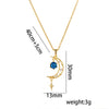 Women's Titanium Steel Light Luxury Blue Star Moon Niche Zircon Necklace With Electroplating Ochain