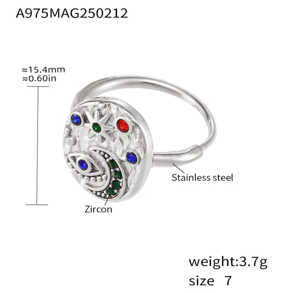 Women's 316L Stainless Steel Light Luxury Geometric Ring And Bracelet With Electroplating