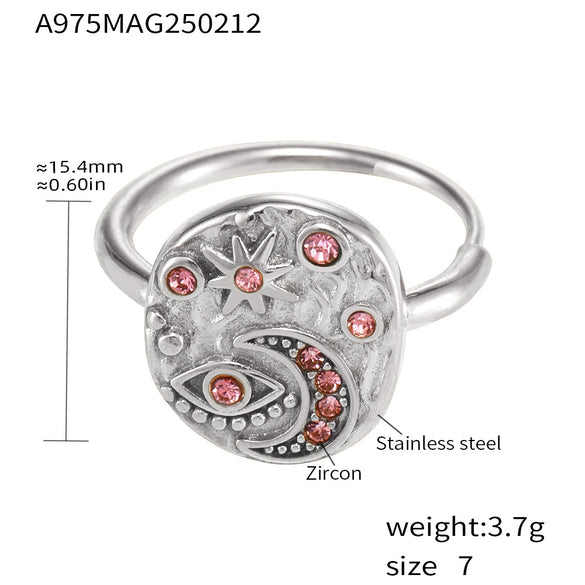 Women's 316L Stainless Steel Light Luxury Geometric Ring And Bracelet With Electroplating