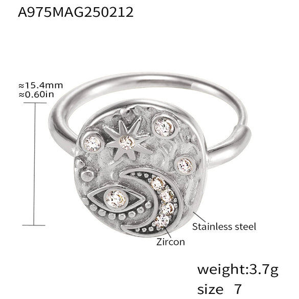 Women's 316L Stainless Steel Light Luxury Geometric Ring And Bracelet With Electroplating